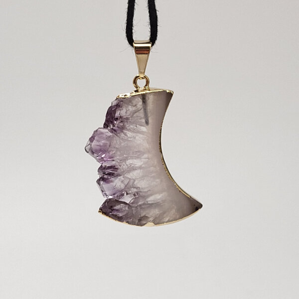 Amethyst Anhänger Mond gold plated