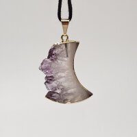 Amethyst Anhänger Mond gold plated