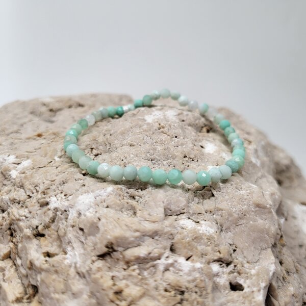 Chalcedon grün Armband facettiert 4mm