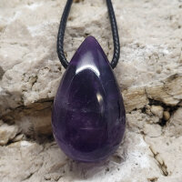 Amethyst dunkel großer Tropfen Anhänger gebohrt