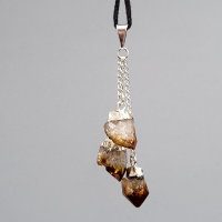 Citrin 3er Anhänger silber plated