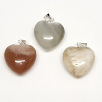 Mondstein multi Herz Anhänger 925er Silber