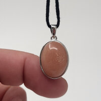 Mondstein Orange Oval Anhänger 925er Silber