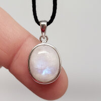 Mondstein blau Oval Anhänger 925er Silber