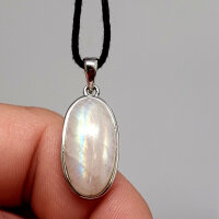 Mondstein blau ellipsenförmig Anhänger 925er...