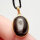 Silberobsidian oval Anhänger 925er Silber vergoldet