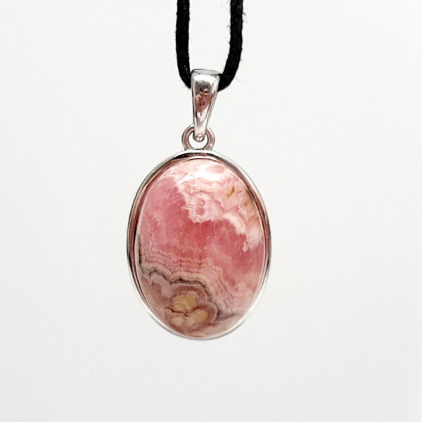 Rhodochrosit oval Anhänger 925er Silber
