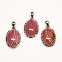 Rhodochrosit oval Anhänger 925er Silber