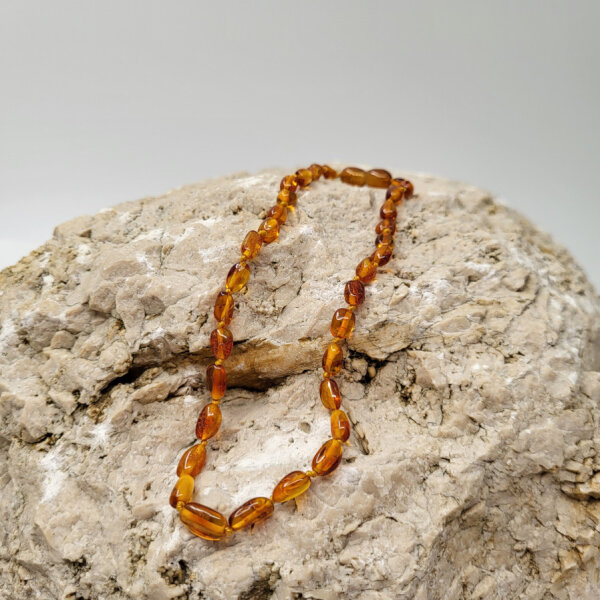 Bersteinkette dunkel für Kinder 32cm (2)