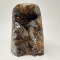 SelteneMulticolor Amethyst Druse mit Calcite Kristall,...