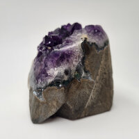 Amethyst Druse tief lila mit Calcite Kristall, 800g, 8x8x7cm (8)
