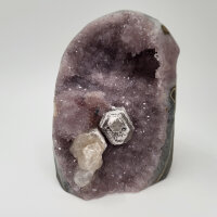 Seltene Amethyst Druse im Fliederton mit Calcite...