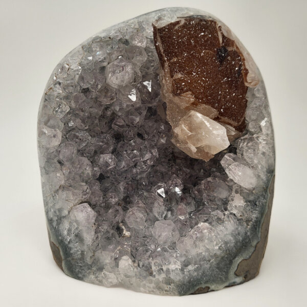 Seltene Multicolor Amethyst Druse mit Calcite Kristall, 1700g, 12,5x11,5x8cm  (11)