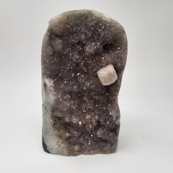 Multicolor Amethyst Druse mit Calcite Kristall, 1400g, 15x9x8cm  (12)