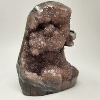 Amethyst Druse mit Calcite Kristall, 1980g, 14,5x11,5x9,5cm (20)