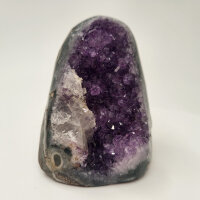 Amethyst Druse tief lila mit Calcite Kristall, 420g,...