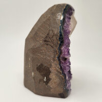 Amethyst Druse tief lila mit Calcite Kristallspitzen, 500g, 10x7,5x6cm (24)