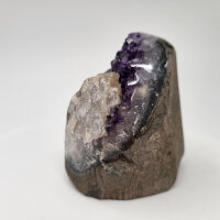 Amethyst Druse tief lila mit Calcite Kristall, 450g,...