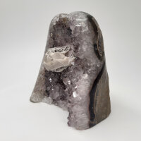 Amethyst Druse mit Calcite Kristall, 670g, 10x10x6,5cm (27)
