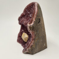 Amethyst Druse rötlich mit Calcite Kristall, 680g,...