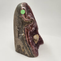 Amethyst Druse rötlich mit Calcite Kristall, 680g, 10,5x8,5x7cm (30)
