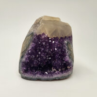 Amethyst Druse mit Calcite Kristall, 570g, 8,5x8x5,5cm  (1)