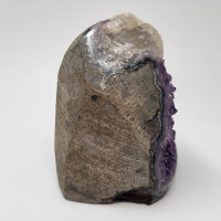 Amethyst Druse mit Calcite Kristall, 570g, 8,5x8x5,5cm  (1)