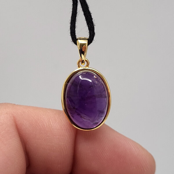 Amethyst oval Anhänger 925er Silber vergoldet