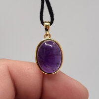 Amethyst oval Anhänger 925er Silber vergoldet