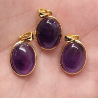 Amethyst oval Anhänger 925er Silber vergoldet