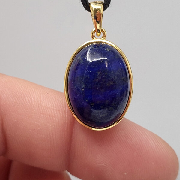 Lapis Lazuli oval Anhänger 925er Silber vergoldet