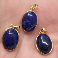 Lapis Lazuli oval Anhänger 925er Silber vergoldet