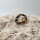 Tigerauge Perlenring mit Rose rund 3mm