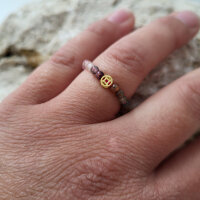 Bunter Turmalin Perlenring rund 3mm