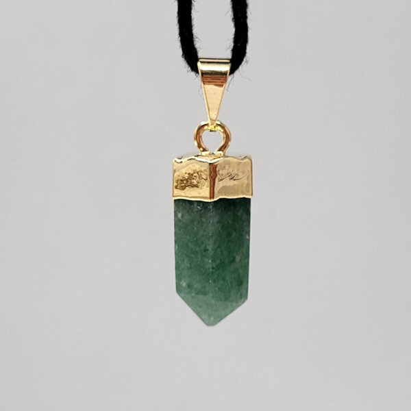 Aventurin Anhänger Pendel vergoldet 0,3 µm