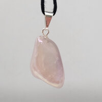 Rosenquarz Angel Aura Anhänger versilbert 0,3 µm