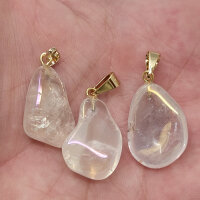 Bergkristall Angel Aura Anhänger vergoldet 0,3 µm