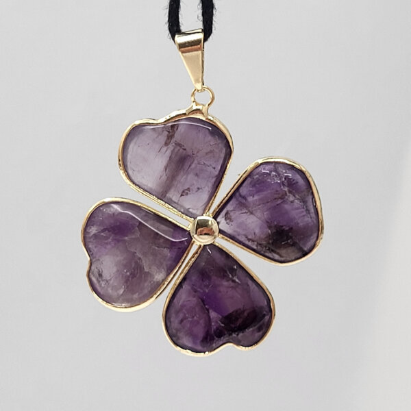 Amethyst Blumen Anhänger vergoldet 0,3 µm