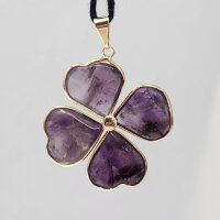 Amethyst Blumen Anhänger vergoldet 0,3 µm