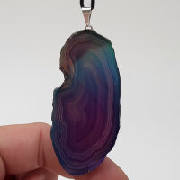 Angel Aura Achat Scheiben Anhänger lila gefärbt...