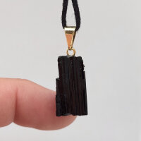 Turmalin Rohstein Anhänger vergoldet 0,3 µm