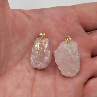 Angel Aura Rosenquarz Anhänger vergoldet 0,3 µm