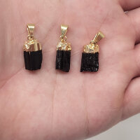 Turmalin Anhänger gold galvanisiert 0,3 µm klein