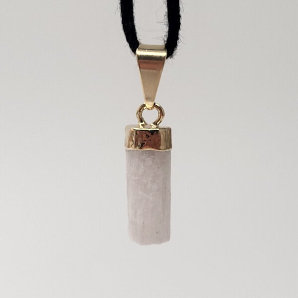 Selenit Anhänger mini gold plated 0,3 µm