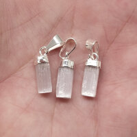 Selenit Anhänger mini silber plated 0,3 µm