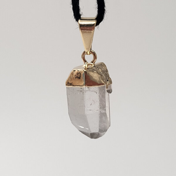 Bergkristall Anhänger klein gold galvanisiert 0,3 µm