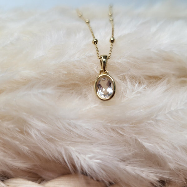 Bergkristall mini Anhänger 925er Silber vergoldet