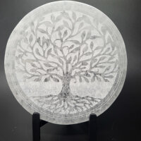 Selenit Untersetzer - Baum des Lebens 15cm