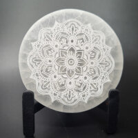Selenit Untersetzer - Blumenmandala 8cm