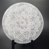 Selenit Untersetzer - Blumenmandala15cm